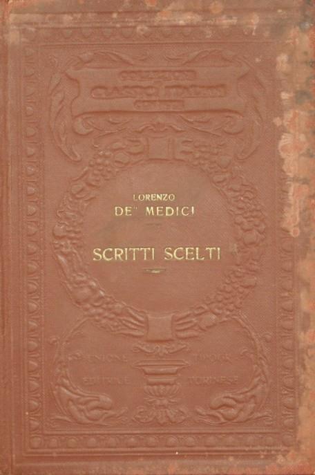 Scritti scelti - Lorenzo de' Medici - copertina
