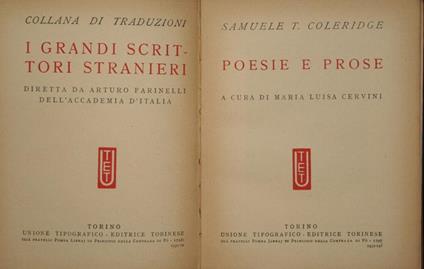 Poesie e prose - Samuel T. Coleridge - copertina