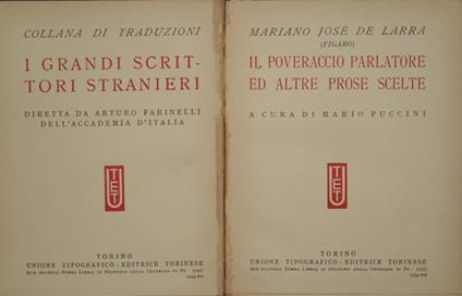 Il poveraccio parlatore ed altre prose scelte - Mariano José de Larra - copertina