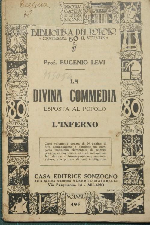 La Divina Commedia esposta al popolo. L'inferno - Eugenio Levi - copertina