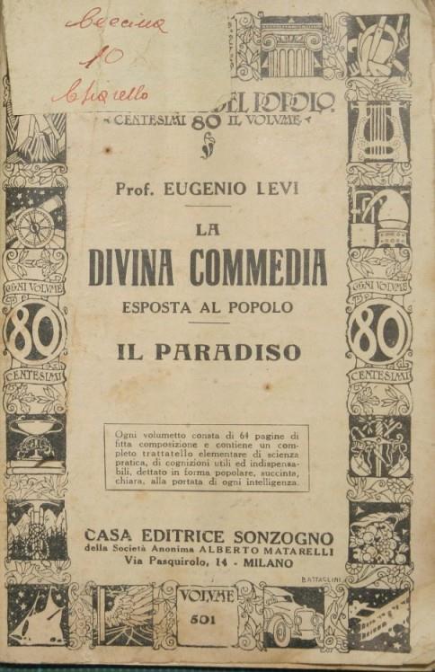 La Divina Commedia esposta al popolo. Il paradiso - Eugenio Levi - copertina