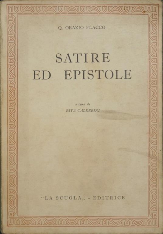 Satire ed epistole - Q. Flacco Orazio - copertina