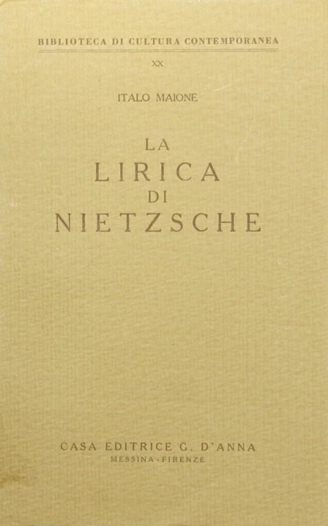 La lirica di Nietzsche - Italo Maione - copertina