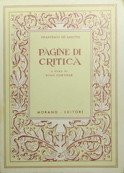 Pagine di critica - Francesco De Sanctis - copertina