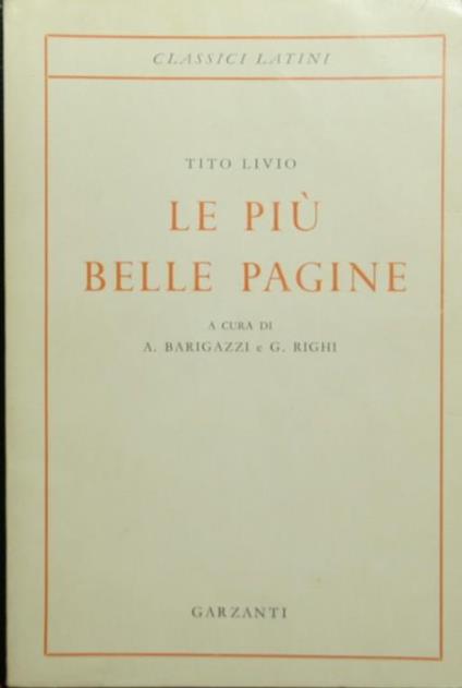 Le più belle pagine - Tito Livio - copertina
