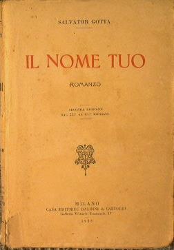 Il nome tuo - Salvatore Gotta - copertina