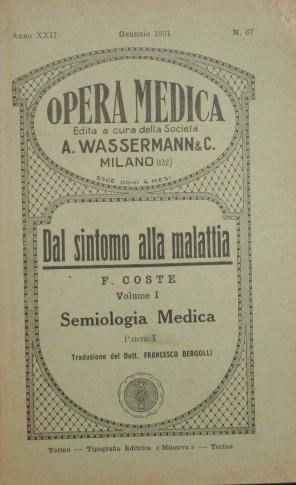 Dal sintomo alla malattia. Parte I - Florent Coste - copertina