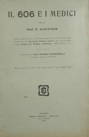 Il 606 e i medici - E. Gaucher - copertina