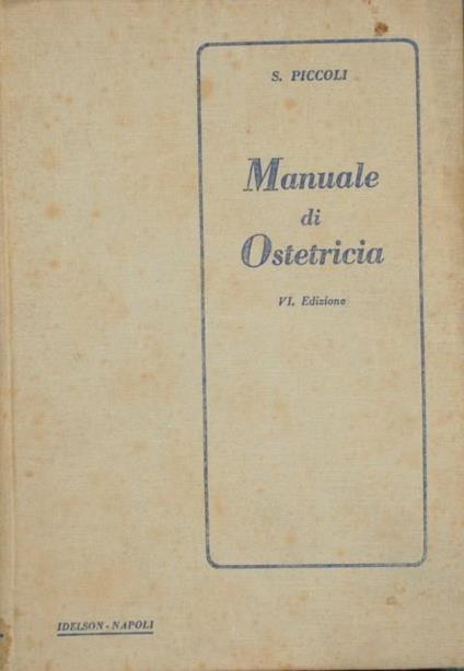 Manuale di ostetricia - Salvatore Piccoli - copertina