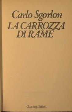 La carrozza di rame - Carlo Sgorlon - copertina