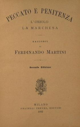 Peccato e penitenza. L'oriolo + La marchesa - Fausto M. Martini - copertina