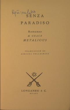 Senza paradiso - Grace Metalious - copertina