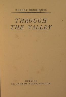 Through the valley - Robert Henriques - copertina