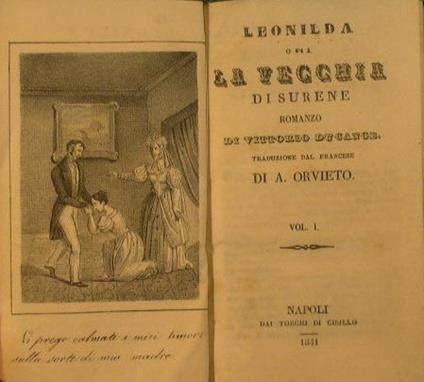 Leonilda o sia la vecchia di Surene - Vittorio Ducange - copertina