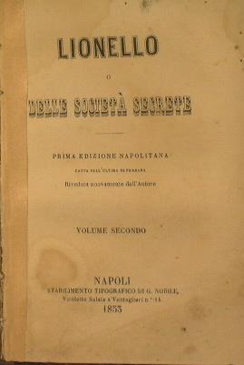 Lionello o delle società segrete - Antonio Bresciani - copertina