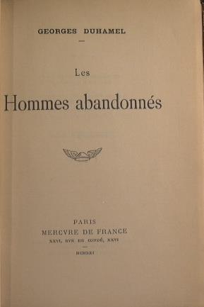 Les Hommes abandonnés - Georges Duhamel - copertina