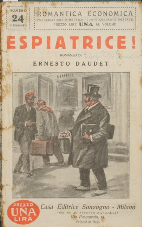 Espiatrice!. Romanzo - Ernest Daudet - copertina