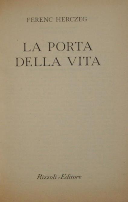 La porta della vita - Ferenc Herczeg - copertina