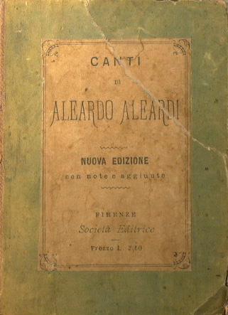 Canti - Aleardo Aleardi - copertina