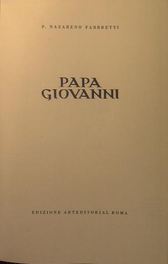 Papa Giovanni - Nazareno Fabbretti - copertina