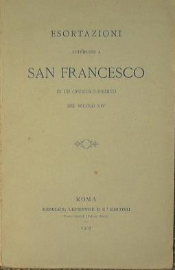 Esortazioni attribuite a San Francesco - copertina