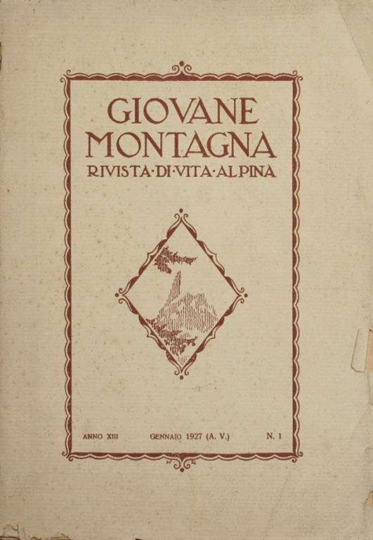 Giovane montagna. Gennaio 1927. Rivista di vita alpina - copertina