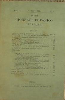 Nuovo Giornale Botanico Italiano.Volume II numero 3 - copertina