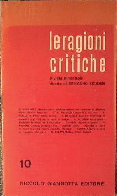 Le ragioni critiche N. 10 - copertina