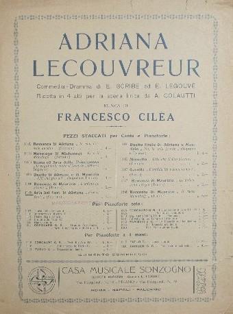 Adriana Lecouvreur. Aria dei fiori di Adriana. Poveri fiori (Soprano) - Francesco Cilea - copertina
