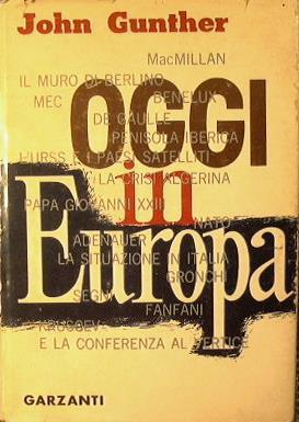 Oggi in Europa - John Gunther - copertina