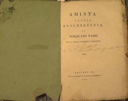 Aminta. Favola Boscareccia di Torquato Tasso. Alla vera lezione ridotta - Torquato Tasso - copertina