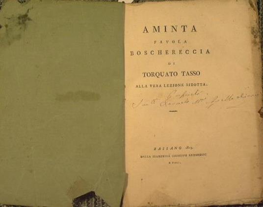 Aminta. Favola Boscareccia di Torquato Tasso. Alla vera lezione ridotta - Torquato Tasso - copertina