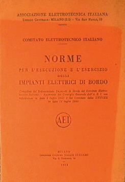 Norme per l'esecuzione e l'esercizio degli impianti elettrici di bordo - copertina