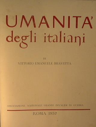 Umanità degli italiani - Ettore Bravetta - copertina