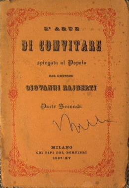L' arte di convitare spiegata al popolo - Giovanni Rajberti - copertina