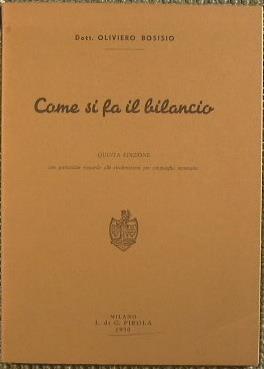 Come si fa il bilancio - Oliviero Bosisio - copertina