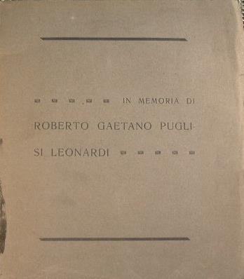 In memoria di Roberto Gaetano Puglisi Leonardi - copertina