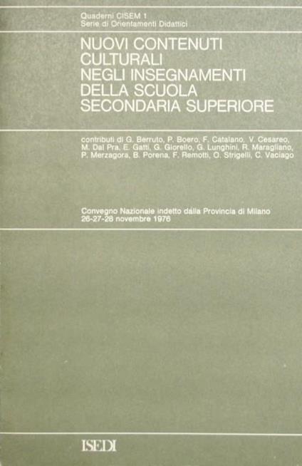 Nuovi contenuti culturali negli insegnamenti della scuola secondaria superiore - copertina