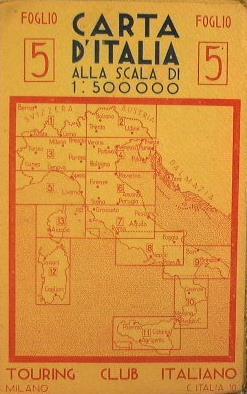 Carta d'Italia alla scala 1:500.000. Foglio 5 - copertina