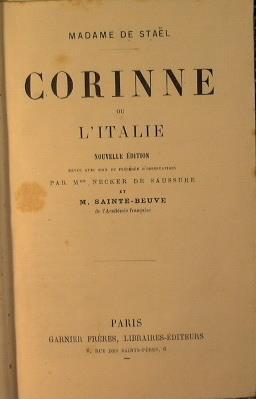 Corinne ou l'Italie - copertina