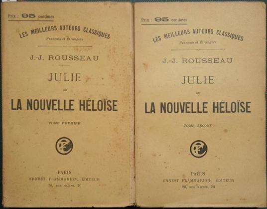 Julie ou La nouvelle Héloise - Jean-Jacques Rousseau - copertina