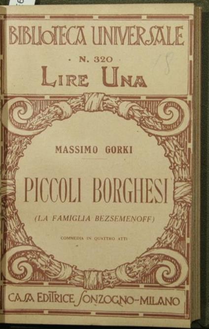 Vita errante Piccoli borghesi (La famiglia Bezsemenoff) L'annunziatore della tempesta - copertina