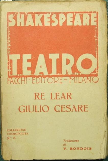 Re Lear. Giulio Cesare - copertina