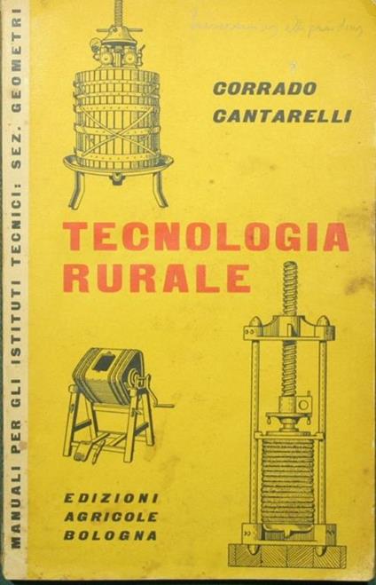 Elementi di tecnologia rurale - Corrado Cantarelli - copertina
