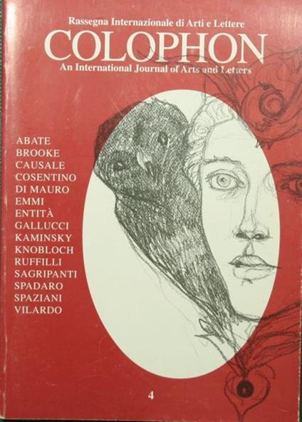 Colophon. Rassegna Internazionale d'Arte e Cultura. N. 4. An International Journal of Arts and Letters - copertina