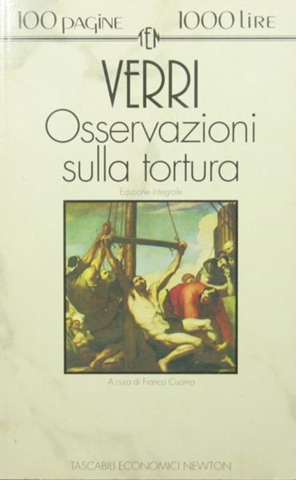 Osservazioni sulla tortura - Pietro Verri - copertina