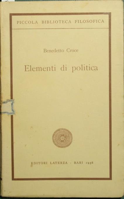Elementi di politica - Benedetto Croce - copertina