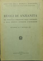 Ruoli di anzianità del personale insegnante delle Università e degli Istituti Superiori d'Istruzione. Situazione al 1° novembre 1952