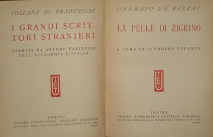 La pelle di zigrino - Honoré de Balzac - copertina