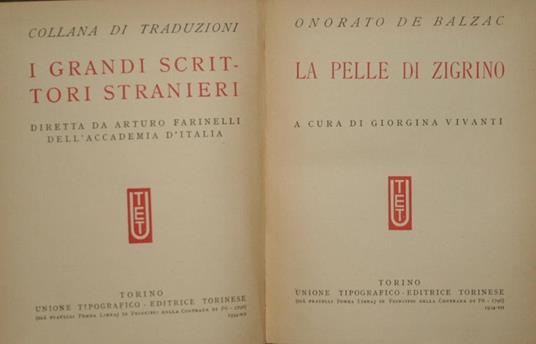 La pelle di zigrino - Honoré de Balzac - copertina